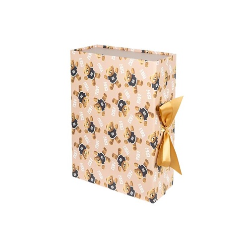 Подарункова коробка 28,2*20,2*9,2см зі стрічкою та принтом LIGHT BROWN