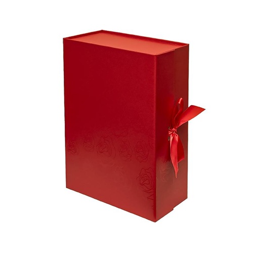 Подарункова коробка 33*25*12см зі стрічкою та принтом RED