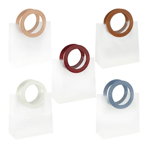 Пакет подарунковий 19*16*8см пластиковий з жорсткими круглими ручками