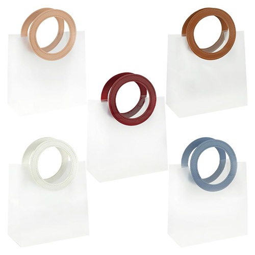 Пакет подарунковий 21*22*11см пластиковий з круглими ручками