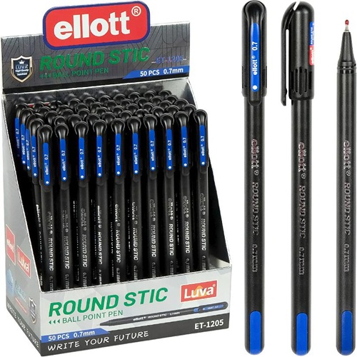 Ручка масляная Round Stic 0,7мм, синяя "Ellott" 