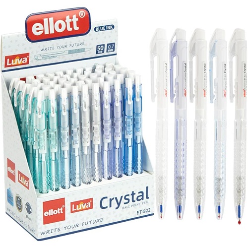 Ручка шариковая автоматическая "Ellott" Crystal 0,7мм, синяя