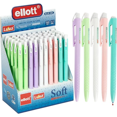 Ручка кулькова автоматична Soft "Ellott" 0,7 мм, синя