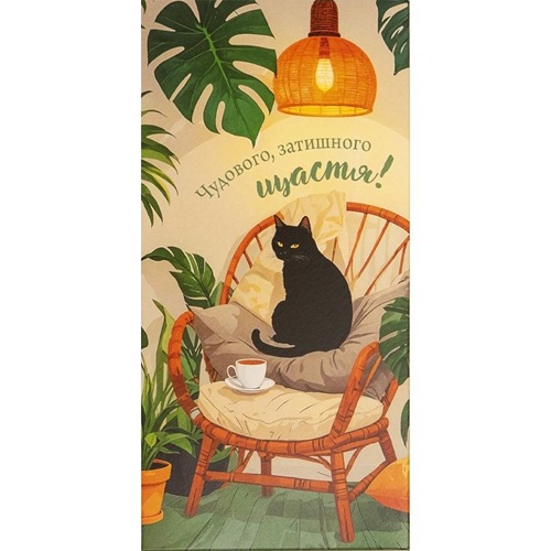 Конверт для грошей вітальний "Чудового, затишного щастя" 16,5 * 8см