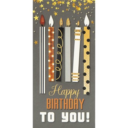 Конверт для грошей вітальний "Happy birthday to you! - Свічки" 16,5*8см