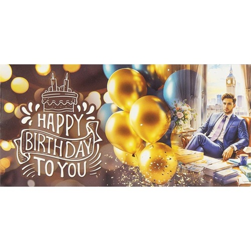 Конверт для денег поздравительный "Happy birthday to you" " 16,5*8см