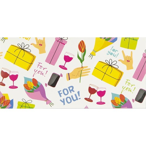 Конверт для денег поздравительный "For you!" 16,5*8см