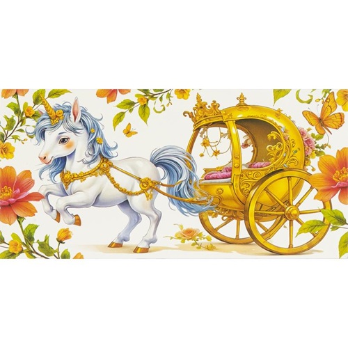 Конверт для денег поздравительный "Карета для принцессы" 16,5*8см