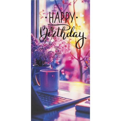 Конверт для грошей вітальний "Happy birthday" 16,5*8см