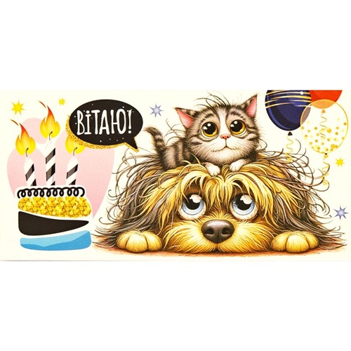 Конверт для грошей вітальний "Вітаю!" 16,5 * 8см