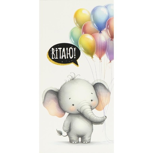 Конверт для денег поздравительный "Поздравляю! - Слоненок" " 16,5*8см