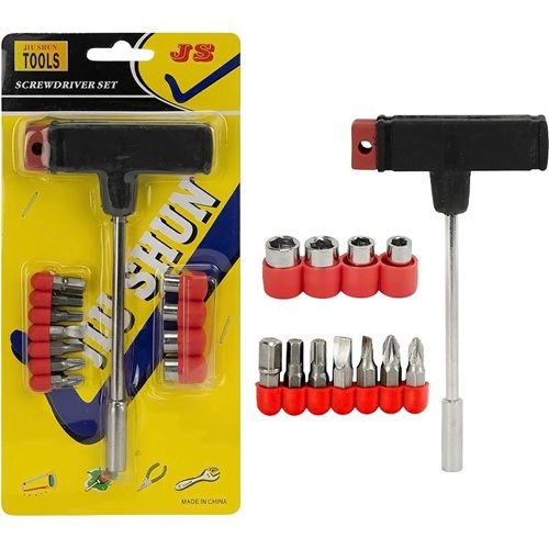 Отвертка Т-образная с битами и торцевыми головками