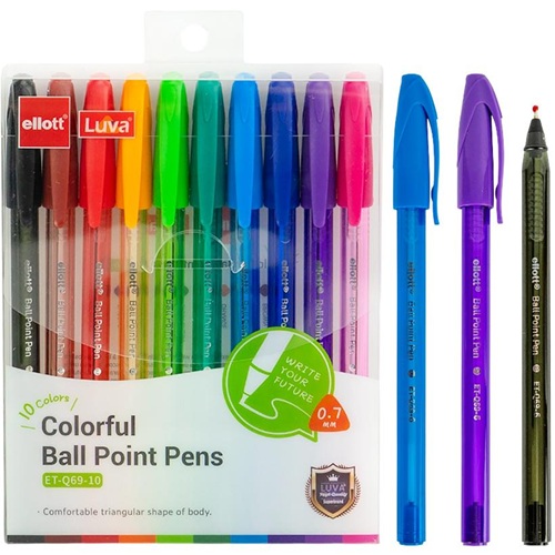 Набор ручек шариковых 10 цветов "Ellot"