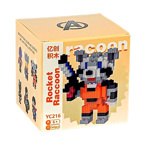 Конструктор піксельний 3D фігурка "Rocker Raccoon" 569 деталей 6+