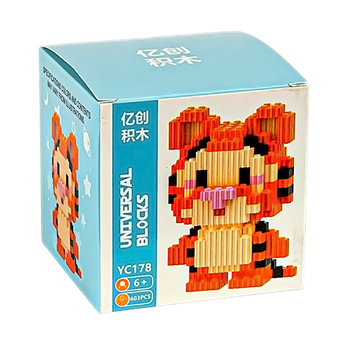 Конструктор детский 3D фигурка "Тигрик" 603 деталей 6+