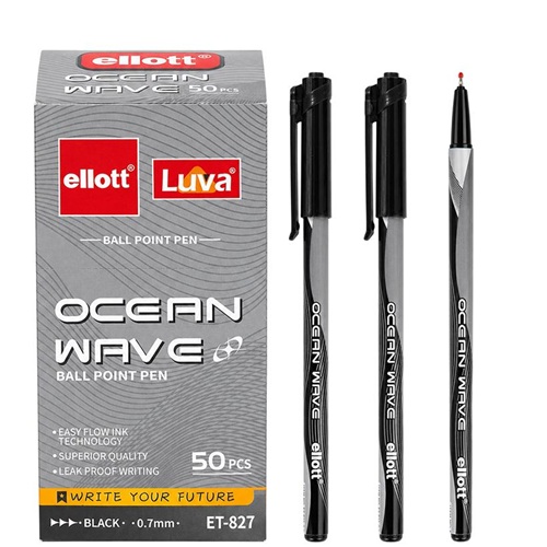 Ручка шариковая Ocean Wave 0,7мм, черная "Ellott" 