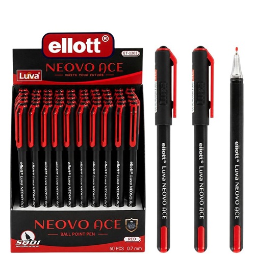 Ручка шариковая "Ellott" Neovo Ace витрина, 0,7мм, красная