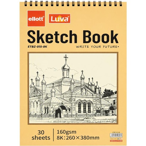 Альбом для ескізів А3 30 аркушів, 160 г/м² Sketch Book, верхня спіраль