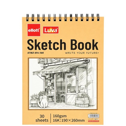 Альбом для эскизов А5 30 листов, 160 г/м² Sketch Book, верхняя спираль