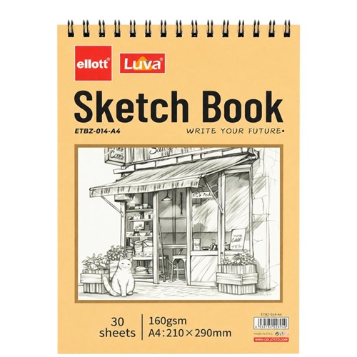 Альбом для эскизов А4 30 листов, 160 г/м² Sketch Book, верхняя спираль
