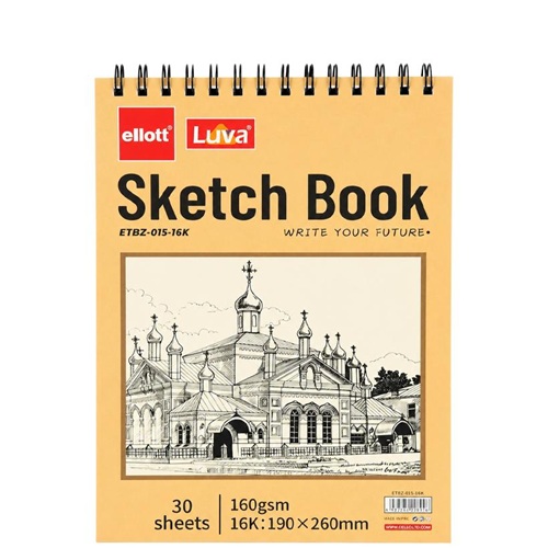 Альбом для эскизов А5 30 листов, 160 г/м² Sketch Book, верхняя спираль