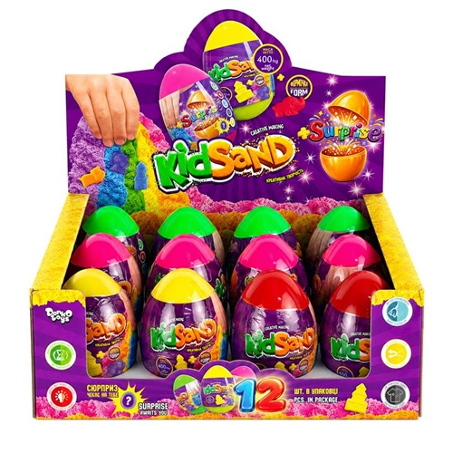 Кінетичний пісок "KidSand" 400г у яйці з іграшкою-сюрпризом