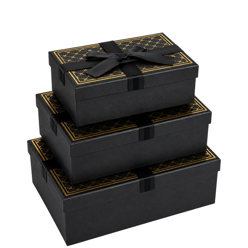 Набір подарункових коробок 3шт прямокутних Black