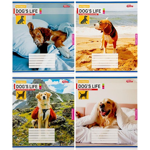 Тетрадь 36л клетка "Dog's life" "Мечты сбываются"