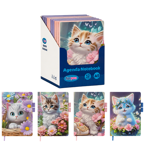 Блокнот А5 21*14,5см "Кошеня" тверда обкладинка, клітина