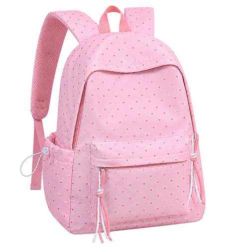 Рюкзак шкільний тканинний 41*29*14см у горошок PINK