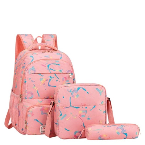 Шкільний рюкзак з сумкою та пеналом PINK