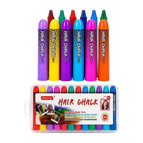 Набір крейд для волосся 12 кольорів Metallic Pens