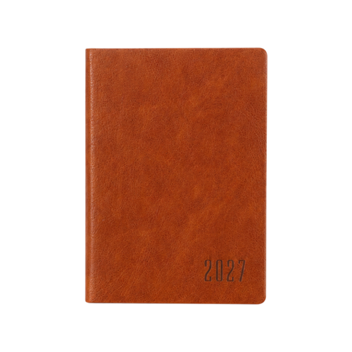 Ежедневник А6 2027 датированный, кож.зам., с закладкой, 160л, клетка