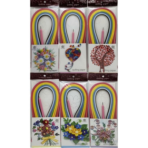 Набір кольорового паперу для квілінгу 5мм*540мм 20кол.260арк. з інструментом