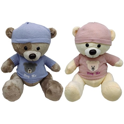 Іграшка м'яка "Ведмідь у шапці та светрі" 30см