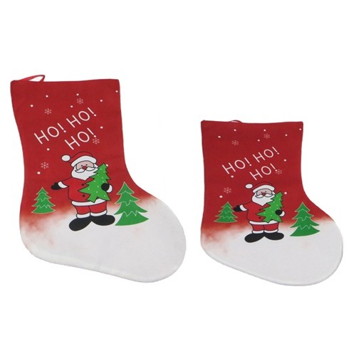 Носок для подарунків "Новорічний принт-Санта-ХО!" 35*25,5см