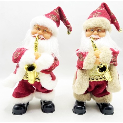 Іграшка музична з рухом "Санта грає на саксафоні" 30см, англ.мова