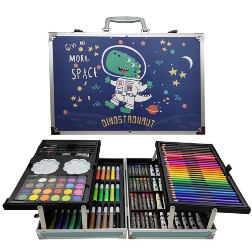 Набор художника для творчества 145 предметов "Динозавр" в чемодане 34,5*23*9см