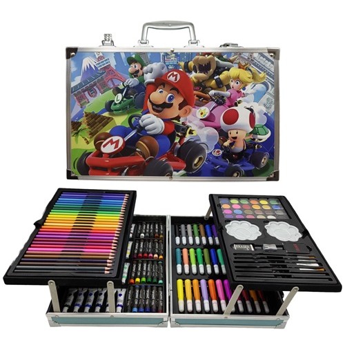 Набор художника для творчества 145 предметов "Марио" в чемодане 34*23*9см