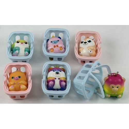 Брелок - сквиш "Зверюшки в корзине" 5см