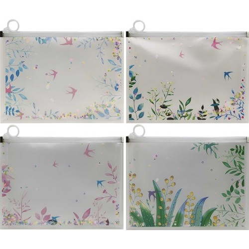 Папка для зошитів А5+ на змійці "Сипучі блискітки-Ластівки" 24*18,5см (1шт)