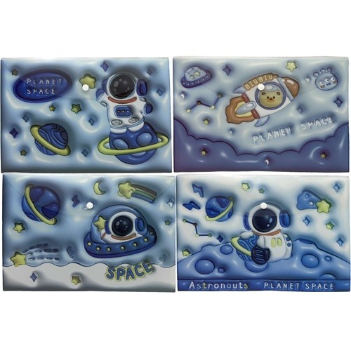 Папка для зошитів на кнопці А4+ "Космонавт-3D" 18мкм, 33*23,5см