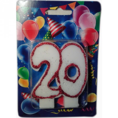 Свічка для торта "ЮВІЛЕЙНА" цифра "20"