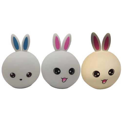 Світильник-нічник дитячий сенсорний силіконовий "Зайчик" 17см, змінює 5 кол.,USB