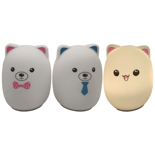 Світильник-нічник дитячий сенсорний силіконовий "Ведмедик" 18см, змінює 5 кол.,USB