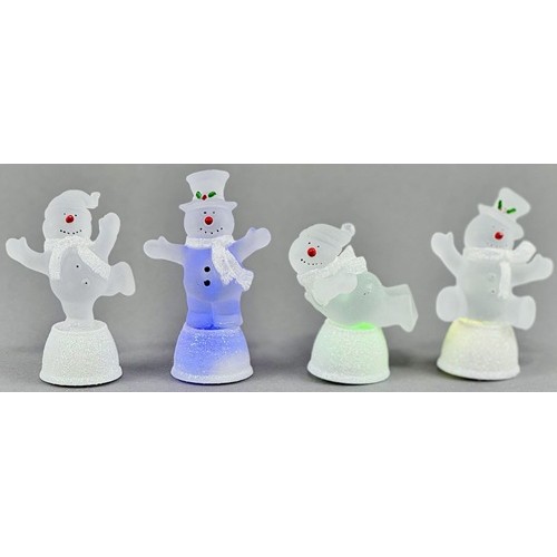 Сувенір новорічний світящ. LED. змінює колір "Сніговик" 9см