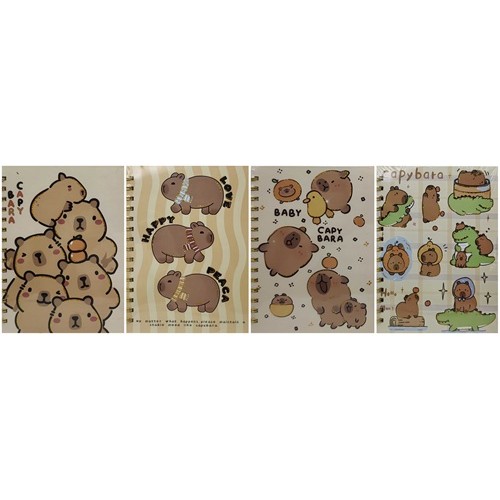 Зошит на спіралі А5 "капібара" 80 аркуш, клітинка, тб.обкл.