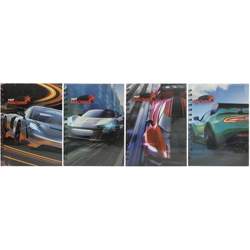 Зошит на спіралі А5 "Машини" 80 аркуш, клітинка, тб.обкл.