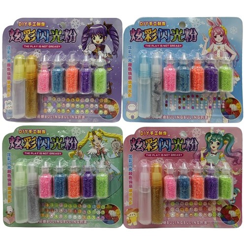 Клей з блиском, блискітками, стразами - 5кол.