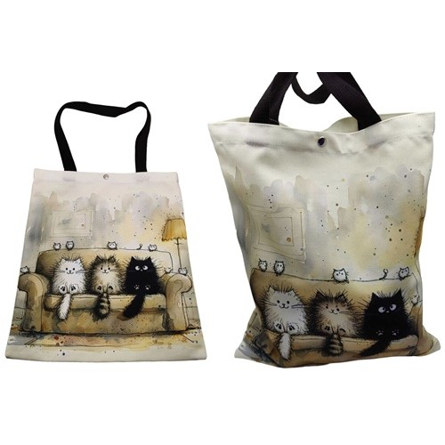 Сумка-шопер на кнопці "Три кота" 34*39см